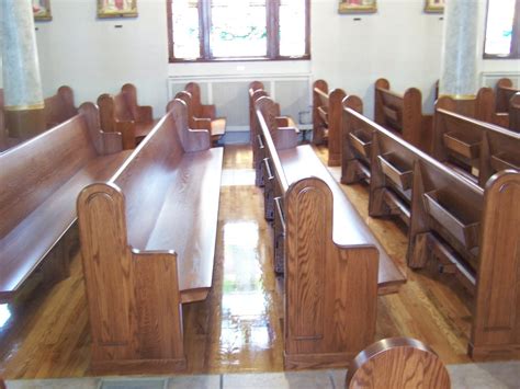 Solid Wood Pews and stacking chairs for churches