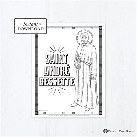 Catholic Coloring Page - Saint Andre Bessette - Saint André Bessette ...