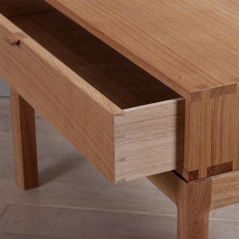 Large Artisan Handcrafted English Oak End Table Drawers For Sale at 1stDibs