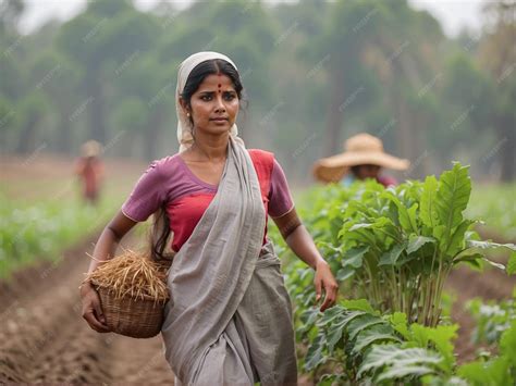 Premium Photo | Indian women farmer in farm field isolated