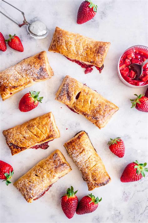Puff Pastry Strawberry Turnovers - The Classy Baker
