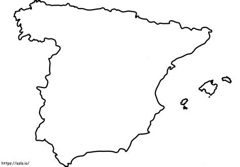Blank Map Of Spain For Coloring Scaled coloring page