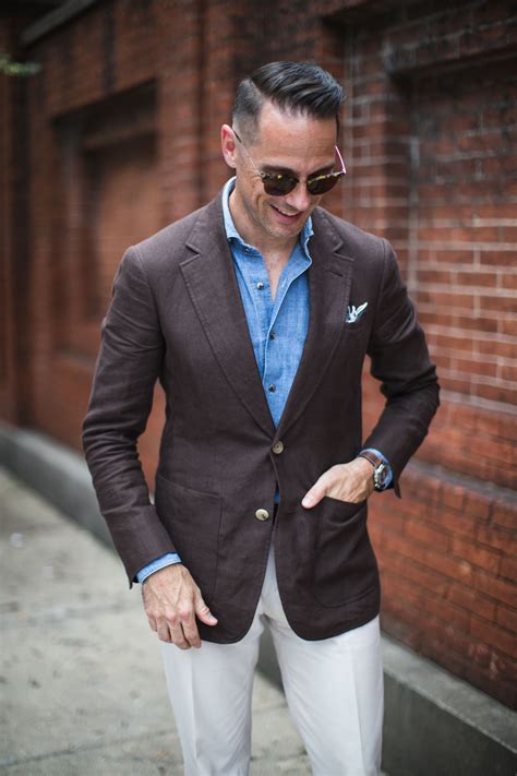 Brown linen sport coat with denim shirt | Linen sport coat, Sport coat ...