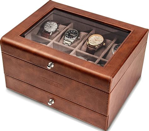 Amazon.com: BEERUST Watch box organizer for men - Leather watch case ...