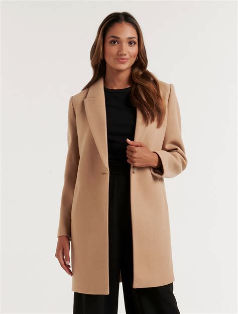 Becca Petite Single-Breasted Coatigan in Camel - Size 4 to 16 - Women's ...