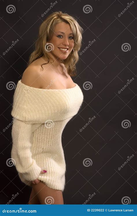 Beautiful Girl In Sweaterdress Stock Photography - Image: 2239022