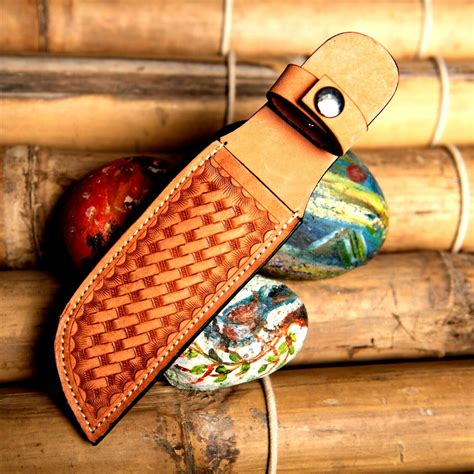 Handmade Real Leather Knife Sheaths With Belt Loop Pocket Knife Holder ...