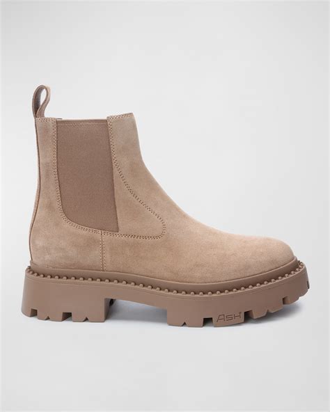 La Canadienne Carla Suede Lug-Sole Chelsea Boots | Neiman Marcus