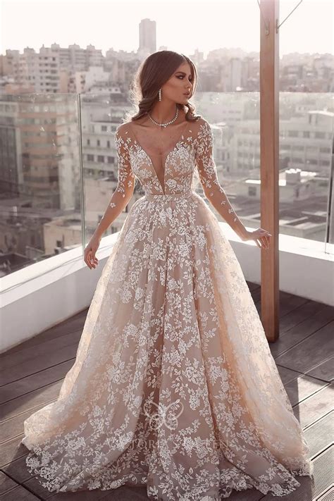 Buy long sleeve aline wedding dress - In stock