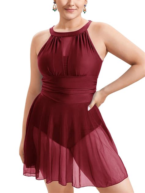 Rivelino Plus Size Swimsuits for Women High Neck One Piece Bathing ...