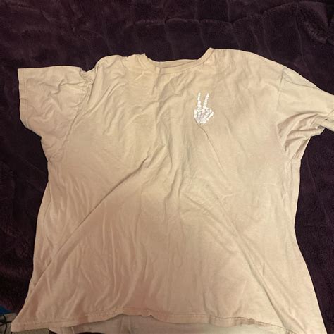 Bowery supply co xl skull peace sign shirt size... | Depop