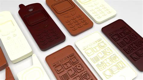Chocolate Cell Phones Set 3D model - TurboSquid 1821637
