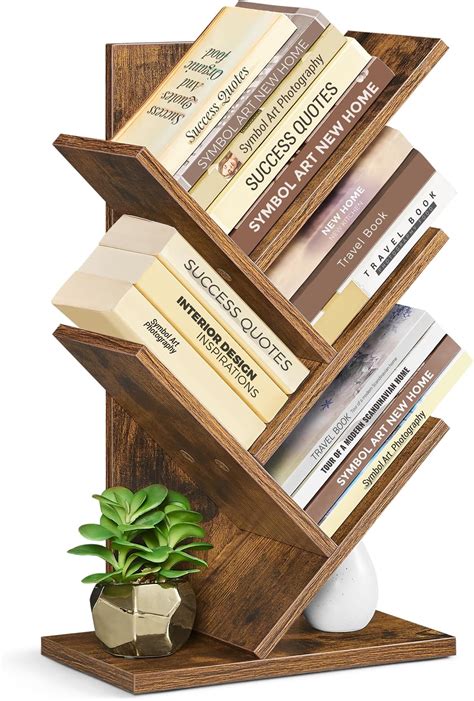 Amazon.com: VASAGLE Tree Bookshelf, 5-Tier Bookcase, Small Bookshelf ...