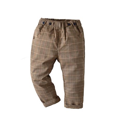 Odeerbi Kids Boys Dress Pants Plaid Suit Pants Uniforms Pants Kids ...