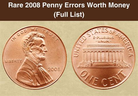 2011 Penny Coin Value (Errors List,"D", "S" & No Mint Mark Worth ...