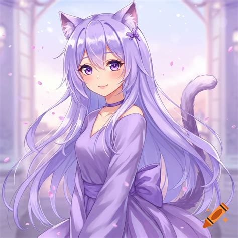 Purple Haired Anime Girl With Blue Eyes