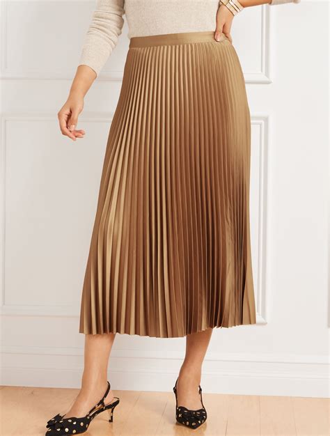 Pleated Satin Midi Skirt | Talbots