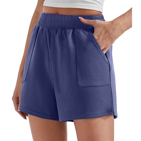 bbyeadc Casual Blue Shorts for Women Comfy Elastic Waist Shorts Summer ...