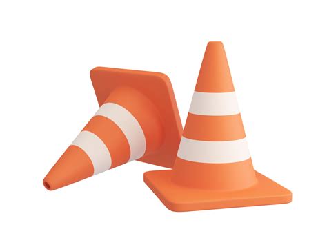 3d orange traffic cone construction improvement zone 14313203 PNG