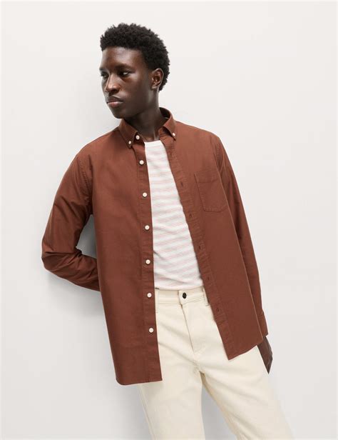 Brown Dress Shirt Men's Brown Shirts At M&S