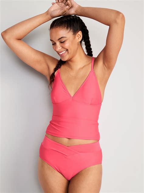 Old Navy V-Neck Tankini Swim Top for Women yellow - 553799002