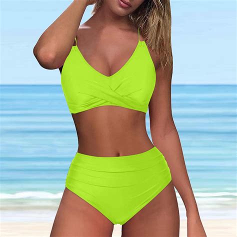 2 Piece Swimwear for Older Women Women Swimsuits Tummy Control Plus ...