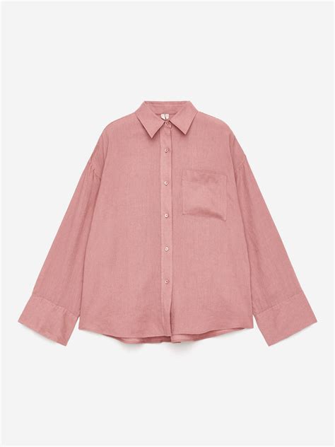 Linen Shirt - Dusty Pink - Women - ARKET NO