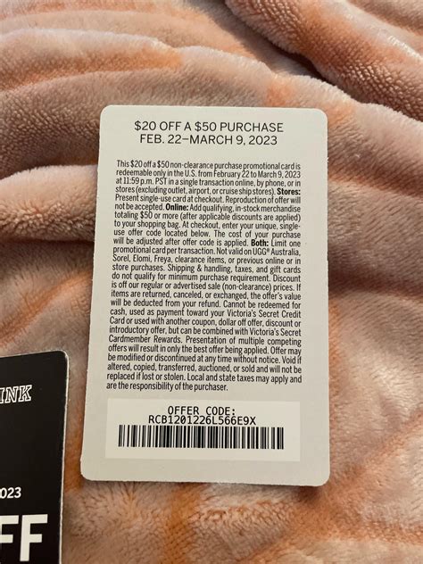 $20 off $50 purchase coupons (2 of them, single use) : r/VictoriasSecret