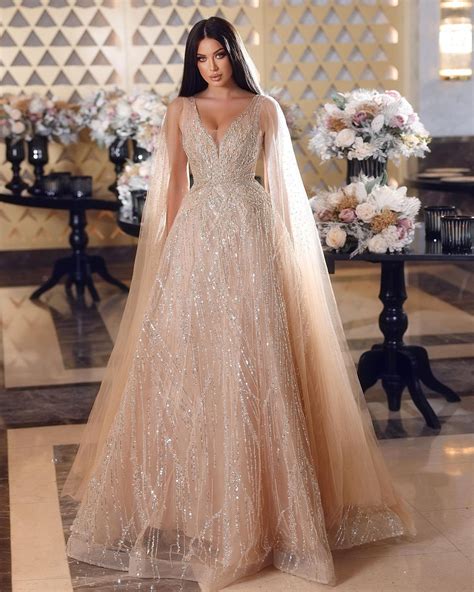 Champagne Grecian Wedding Dresses - sparkly wedding dress