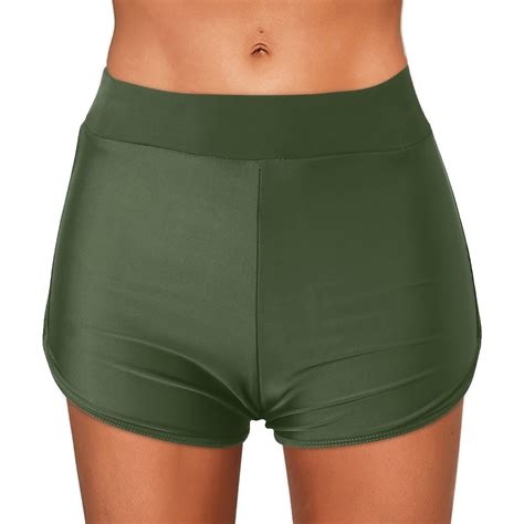 Women Swim Shorts High Waisted Bathing Suit Bottoms Tummy Control Swim ...