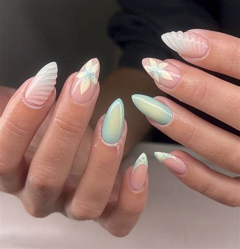 summer nail inspo | Gel nails, Simple nails, Almond nails