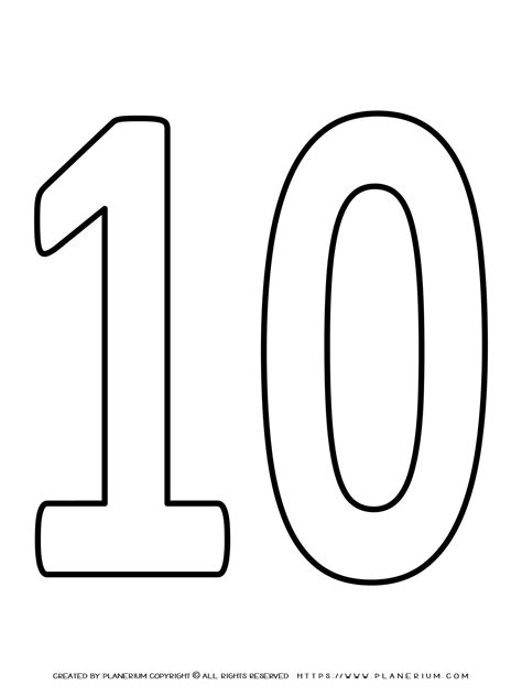 Ten Coloring Page