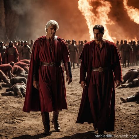 Dante and Virgil Witness 21st Century Dictators | Stable Diffusion Online