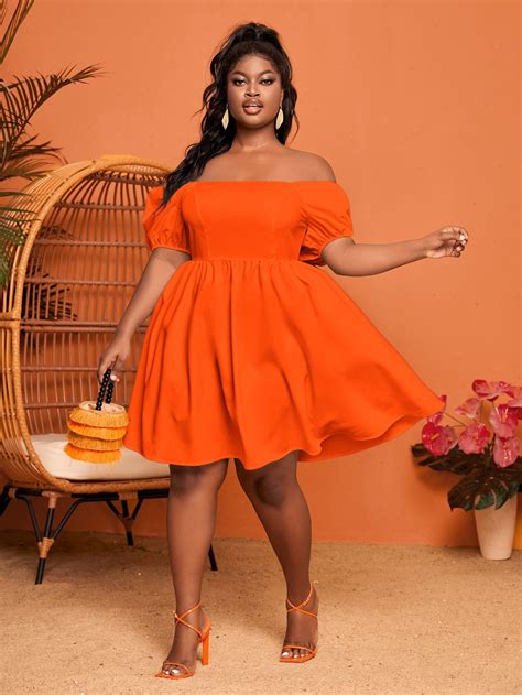 SHEIN USA | Puffed sleeves dress, Plus size dresses, Dress