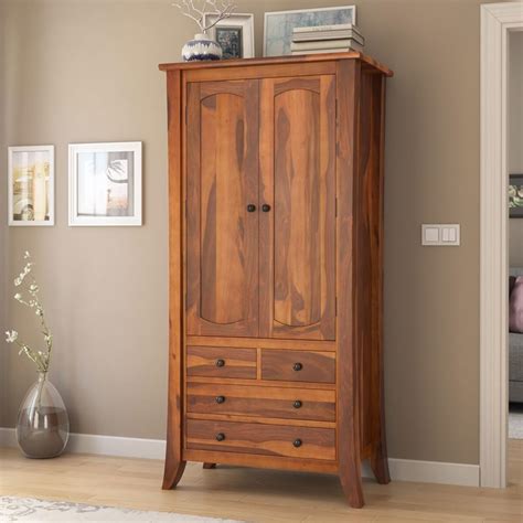 Real Wood Armoire Wardrobe Closet : 100 Solid Wood Optional Shelves for ...