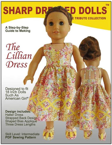 Sharp Dressed Dolls The Lillian Dress Doll Clothes Pattern 18 inch ...