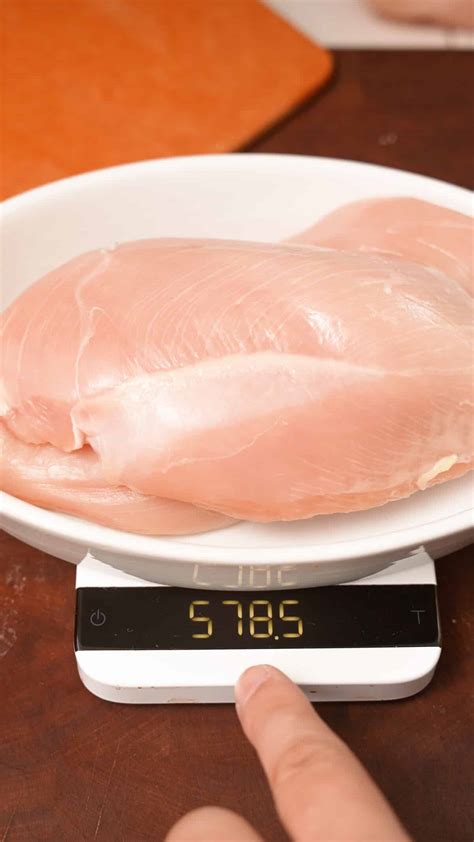 Weighing Chicken Breast
