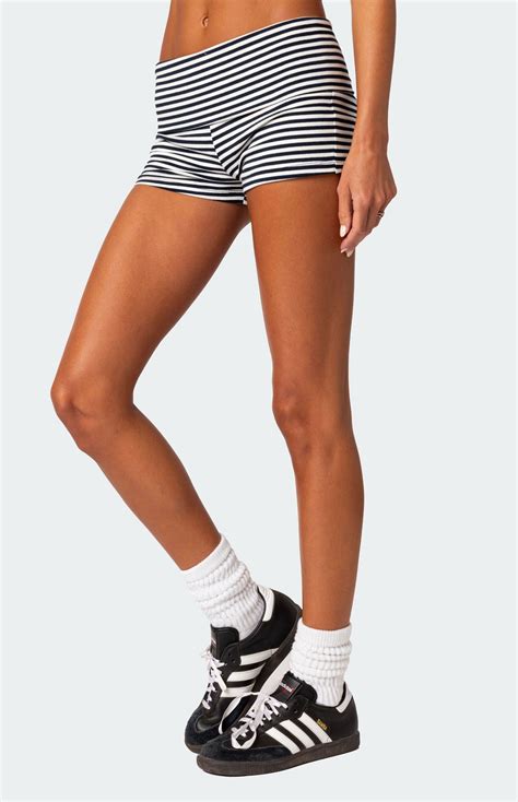 Edikted Striped Fold Over Shorts | PacSun | Comfy outfits, Shorts, Cute ...