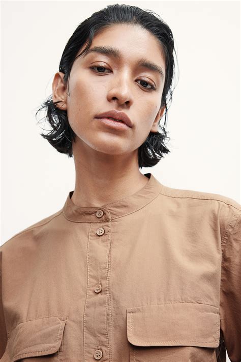 Pocket-Detail Blouse - Beige - Ladies | H&M US