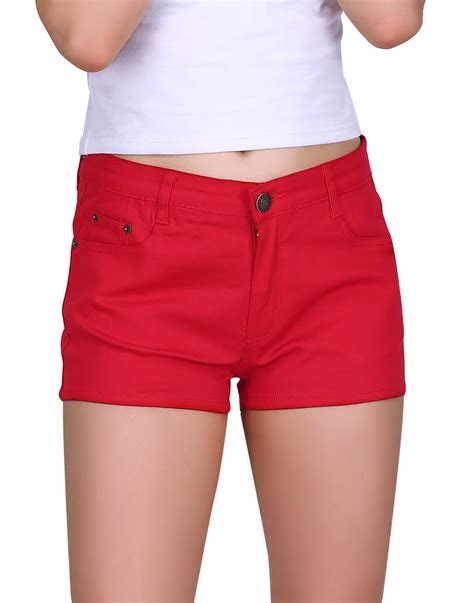 HDE Women's Solid Color Ultra Stretch Fitted Low Rise Moleton Denim ...