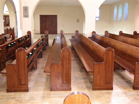 Solid Wood Pews and stacking chairs for churches