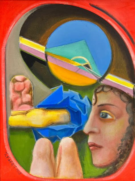 T. Fabris - 1970's French Surrealist Signed Oil Figurative Abstract Amazing Colors For Sale at ...