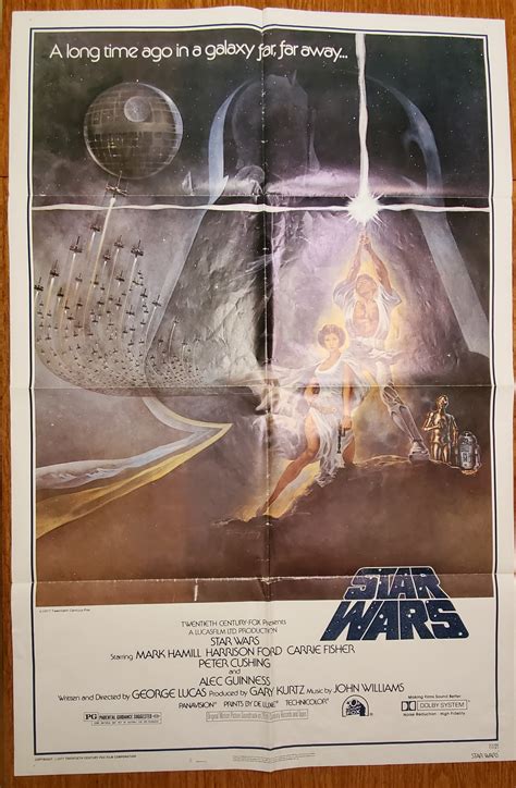 Original 1977 STAR WARS Movie Poster (Folded): (1977) 1st Edition. Art ...