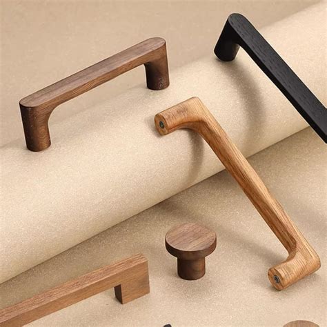LBFEEL 5" Modern Wood Drawer Pulls Handle Walnut Dresser Knob Oak ...