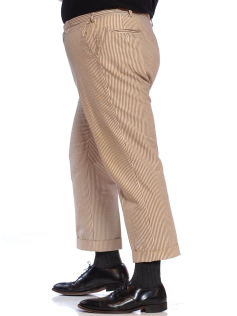 1970S BROOKS BROTHERS Brown and Beige Cotton Seersucker Men's Pants For ...