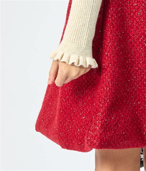 Robe rouge sans manches & haut beige – L’allure moderne et gracieuse des enfants – Mazyoud