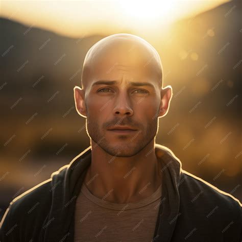 Premium Photo | Portrait of a bald handsome americn male