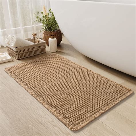 Upgraded Waffle Bath Mat Non Slip Super Absorbent Quick Dry Bath Mats ...