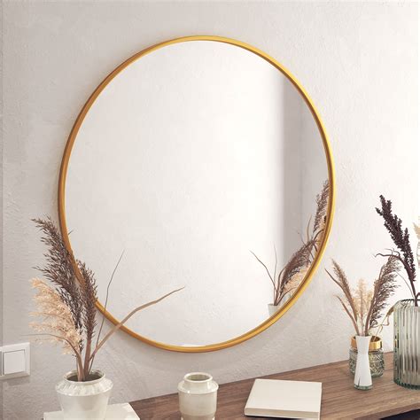 Gold Circle Wall Mirror 36 Inch Round Wall Mirror for Entryways ...