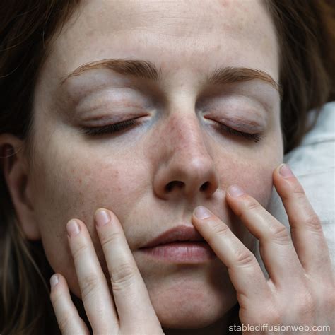 Sleeping Woman with Open Eyes | Stable Diffusion Online